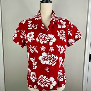 Vintage 1980's  ALOHA REPUBLIC Button-Down Hawaiian Shirt Made in USA
